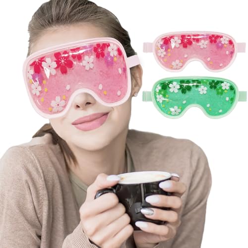 ZN?CUET?D Ice Eye Mask Cold Gel Cooling 2 Packs Reusable for Dark Circles and Puffiness, Cold Compress Eye Ice Pack for Dry Eyes, Migraine, Stress Relief Christmas Gift