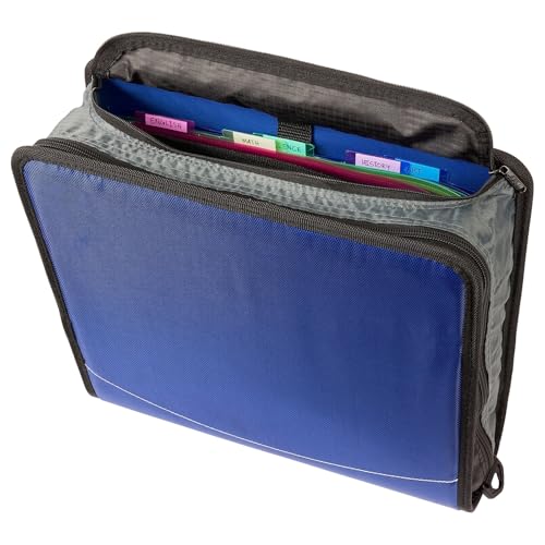 Case It 169802 Case-it Mighty Zip Tab 3-Inch 3-Ring Zipper Binder Blue (D-146 BLUE)