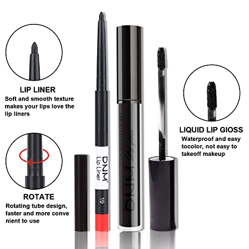 AMY'S DIARY Matte Lip Liner & Lipstick Set - Long Lasting Black