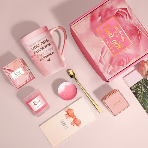 Pink Spa Relaxation Gift Basket Set for Women