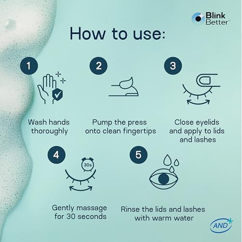 BlinkBetter Foaming Eyelid Cleanser – Gentle Daily Foam with Tea Tree Oil