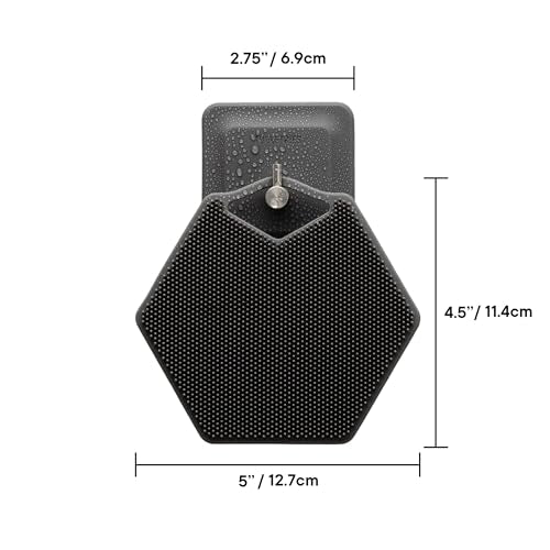 Silicone Body Scrubber with Hook - Charcoal
