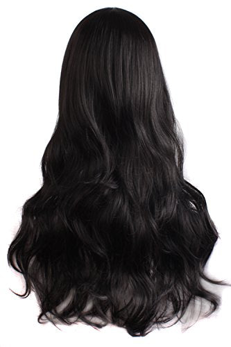 MapofBeauty 28 Inch/70 cm Charming Women's Long Curly Full Hair Wig (Black)