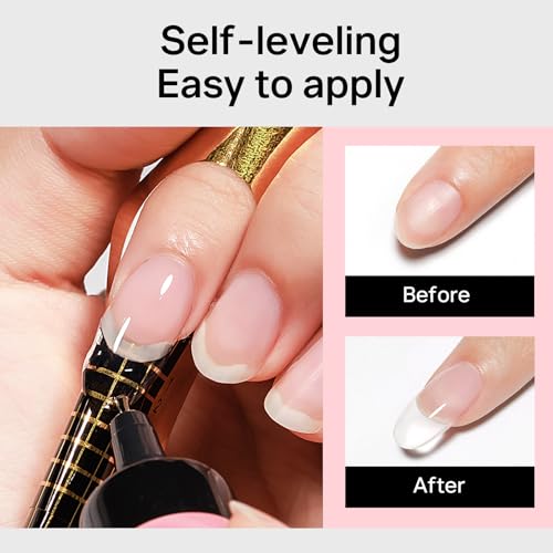 MIZHSE 8-in-1 Clear Builder Gel for Nails - Hard Extension Gel Kit (2 Pcs)