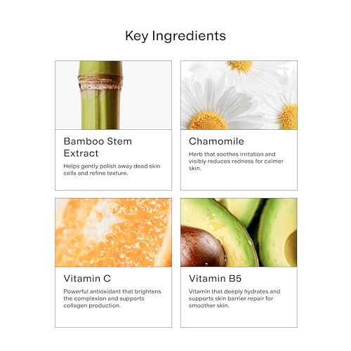 CLEARSTEM - VITAMINSCRUB - Antioxidant-Infused Scrub Cleanser - Exfoliating Face Wash + Body Scrub - Vitamin C, Hemp, Bamboo - Skin Care Products - Gluten Free, Cruelty Free - 6 fl oz / 180ml