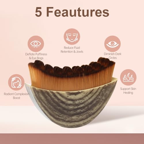 Lymphatic Contour Face Brush - Facial Sculpting & Anti-Puffiness Tool | Ultra Soft Dry Brush for Jawline Massage & Lymphatic Drainage | Ergonomic Design (10pc)