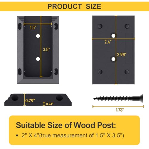 Goovilla 20 PCS Deck Railing Bracket Connectors for 2x4 Wood Posts