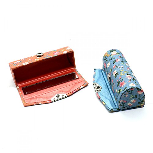 SenseYo Floral Lipstick Case Holder with Mirror & Storage