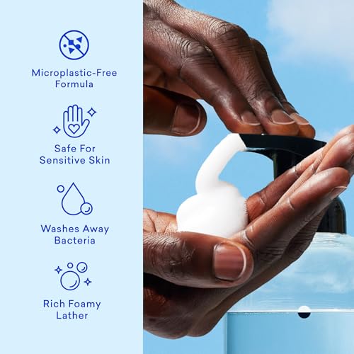 BLUELAND Hand Soap Starter Set, 1 Refillable Glass Foaming Hand Soap Dispenser in Slate with 4 Refill Tablets, Variety Scents, 4 x 9 Fl oz