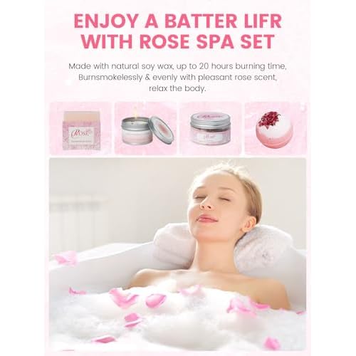 Mother's Day Gifts Set 16Pcs Rose Spa Bath & Body Care Set with Bath Bombs & Lotions, Relaxing Home Spa Gift Kit for Mom Wife Girlfriend, Ideal for Mother¡¯s Day Birthday Women Gift Sets
