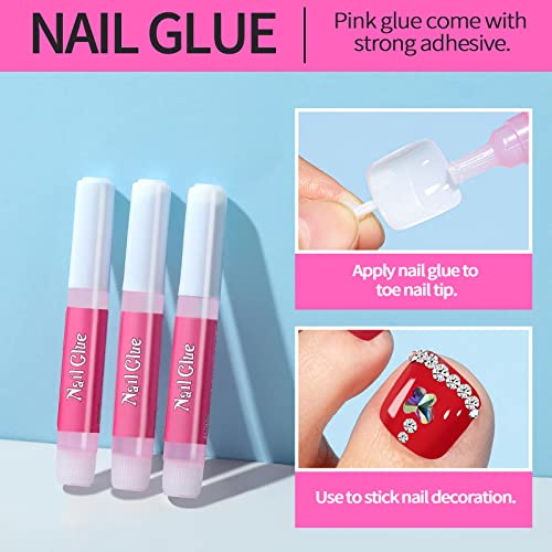 Teenitor 120pcs Press On Toenails Kit with Glue & Tools