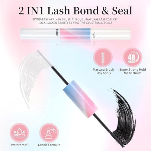 Cluster Lashes Extension Kit with Applicator - 392pc D Curl