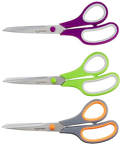 Multipurpose Stainless Steel Scissors Set - 3-Pack with Comfort Grip