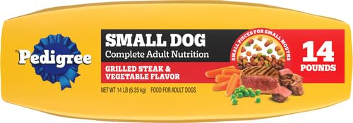 Pedigree Complete Nutrition Adult Small Dog Dry Dog Food, Grilled Steak and Vegetable Flavor, 14 lb. Bag