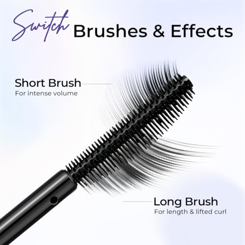 SACE LADY Waterproof Mascara, All-in-Lash Mascara Volume and Length Eyelashes, Smudge-proof and Sweat-proof, Long Lasting Curl, Natrual Black Eye Makeup Gift for Women