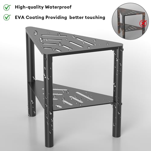 Non-Slip Shower Stool with Storage - Corner Bathroom Step