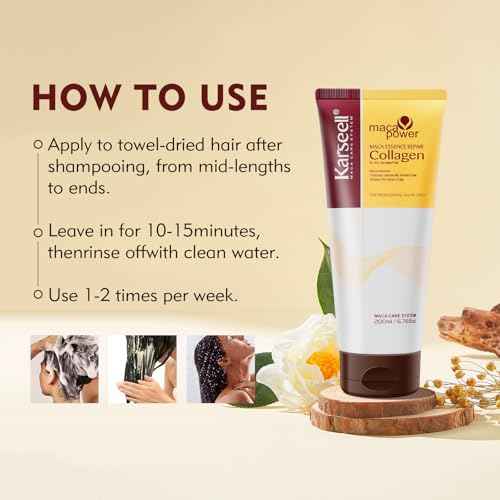 Karseell Collagen Hair Treatment Deep Repair Conditioning Argan Oil Collagen Hair Mask Essence for Dry Damaged Hair All Hair Types 200ml