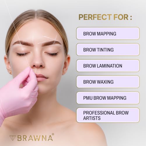 BRAWNA White Eyebrow Mapping Thread 4-Pack, 30 M Each for Precise Microblading