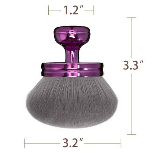 Blend & Blur Extra Large Body Makeup Brush for Self Tanner,Leg Makeup & Bronzer Self Tan Applicator, 3.2inch Wide Round Head Kabuki Brush For Application with Drawstring Bag (Purple)