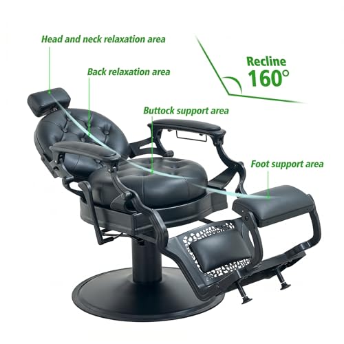 Antlu Vintage Barber Chair 700lbs Heavy Duty Salon Chair