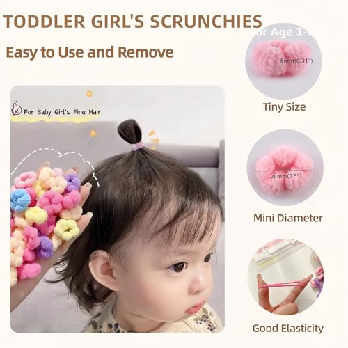 Baby Hair Ties 120pcs Soft Scrunchies No Damage