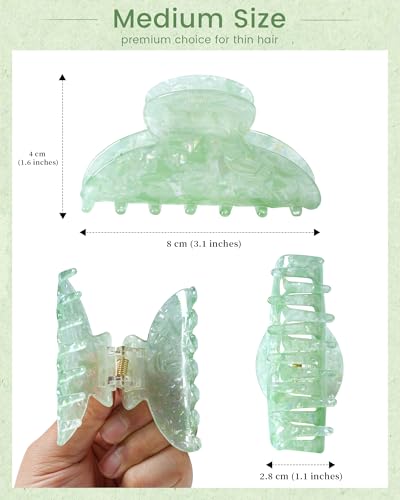 ACECHA 4-Pack Cute Acrylic Claw Clips for Women - Strong Hold