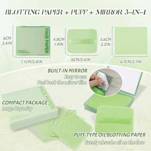 BOROLA Oil Blotting Papers 100 Sheets with Mirror & Puff