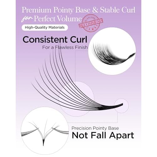 BEYELIAN Premade Lash Fans, 320 Fans Pre Made Fans Volume Lash Extensions 3D 6D 8D 10D 12D 20D 0.07 C/D Curl Save Time Eyelash Extensions for Professional Salon, 8-15mm MIX Easy to Use (10D-0.07-C)