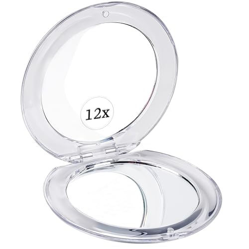 Mirrorvana 12X Magnifying Travel Makeup Mirror - Dual-Sided, Compact, 3.3"