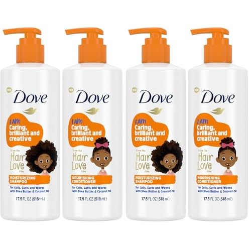Dove Shampoo and Conditioner Set - Love Collection, Curly, Kids, Wavy Hair Products 17.5 Oz (2 Piece Set) (Pack of 2)