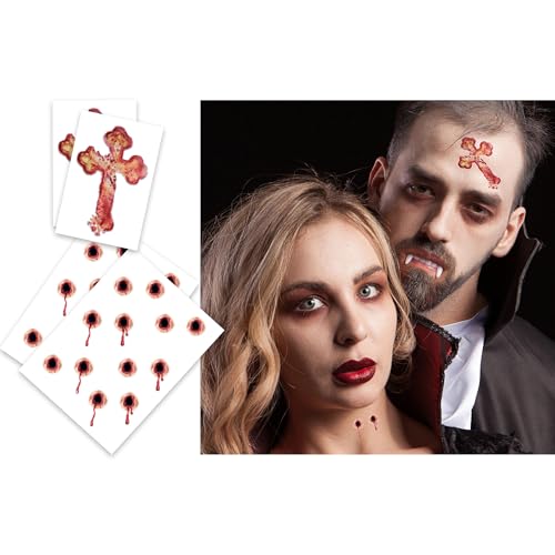 Vampire Bite Mark Temporary Tattoos – 4pk Halloween Costume Kit