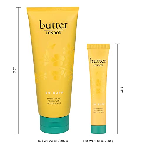 butter LONDON So Buff Hand and Foot Polish with Glycolic Acid, Gently Exfoliates to Remove Dead Skin, Antioxidant-Rich Ingredients, Cruelty, Paraben & Mineral Oil Free