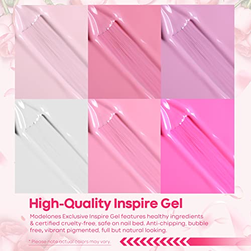 Modelones Gel Nail Polish Set Nude 6 Colors | Pretty in Pink A2 - Salon-Quality Manicure