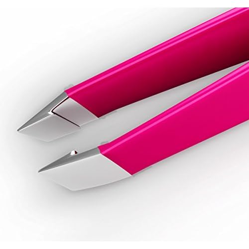 Eyebrow Tweezer with Comb - Slant Tip, Bright Pink - BOGO SALE Offer - Details Below.