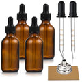 4 Pack 1oz Amber Glass Dropper Bottles - 30ml Dark Brown Tincture Bottles for Essential Oils