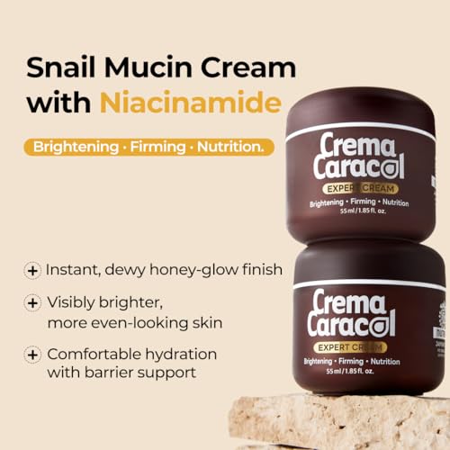 Expert Snail Mucin Cream with Niacinamide, Ceramide Complex, Dual Radiance Moisturizer Ideal for Use After Spot Care, Uneven Skin Tone & Hydration, Korean Skincare 1.85 fl oz