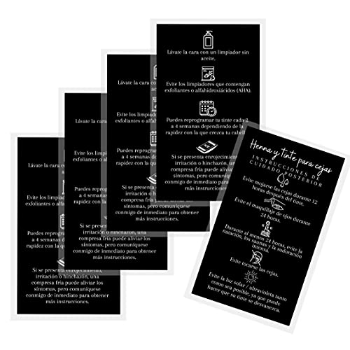 Spanish Brow Henna Tint Aftercare Cards | 50 Pack 2x3.5"