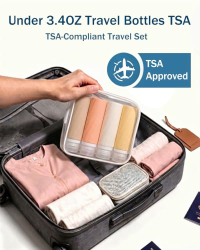 Redfly 13-Piece TSA Approved Travel Bottles Set - Leak-Proof Silicone Containers