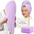 Microfiber Hair Towel Wrap 2 Pack - Fast Drying Anti-Frizz