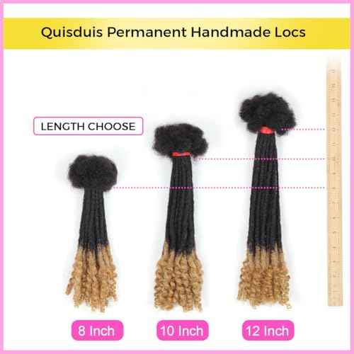 Curly Loc Extensions Human Hair, 20 Strands 10 inch 0.4CM brown Dreadlock Extensions Human Hair
