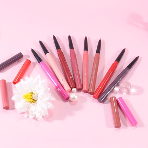 8-Piece Gel Lip Liner Set - Matte, Waterproof, 24HR Wear