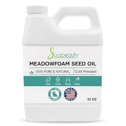 Soapeauty MEADOWFOAM SEED OIL Cold Pressed Unrefined | 100% Pure Natural Meadowfoam Seed Oil for Face & Hair | Moisturizer for Skin, Promotes Hair Growth, Balms | (32 OZ)