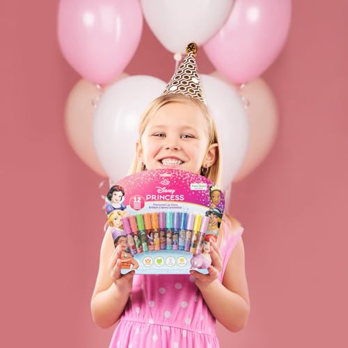 Townley Girl Disney Princess 12-Piece Flavored Kids Lip Gloss Set