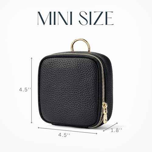 Clear Cosmetic Bag Double Layer Travel Toiletry Bag Clear Makeup Bag Case with 4 Compartments, Transparent Travel Bag for Toiletries, Large Toiletry Bag for Women Cosmetic Case (Black, Mini)