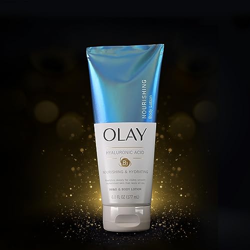 Olay Nourishing & Hydrating Hand and Body Lotion with Hyaluronic Acid, 6 fl oz tube (Pack of 3)