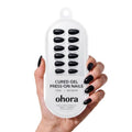ohora Gel Press On Nails - Classic Black Oval, 30 Tips