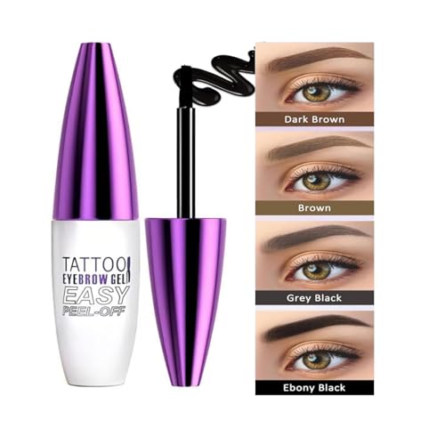 2 Pack Peel Off Eyebrow Gel Tattoo - Waterproof, Dark Brown