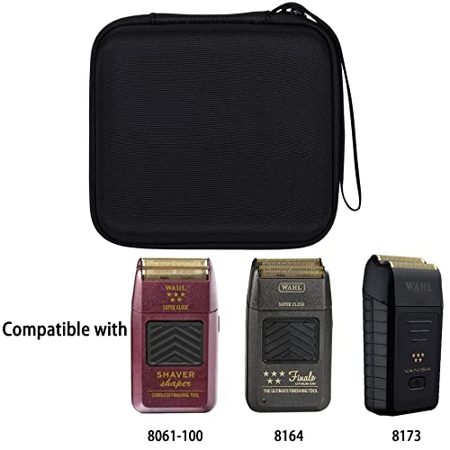 co2CREA Hard Travel Case Replacement for Wahl Professional 8061-100 8164 5-Star Series Rechargeable Shaver Shaper (Black Case)