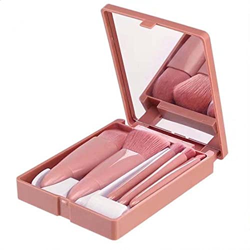 COSHINE 5-Piece Travel Makeup Brush Set with Mirror