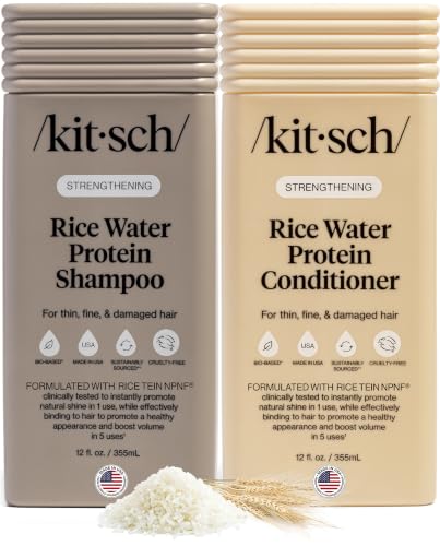 Kitsch Rice Water Shampoo and Conditioner Set for Hair Growth & Volume